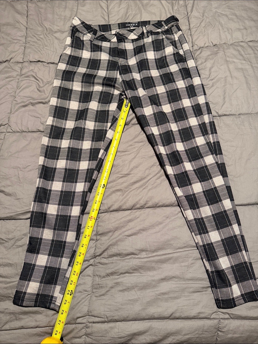 YoungLA Black & White Plaid Men’s Pants